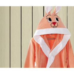 Халат за Деца в оранжев цвят с Уши